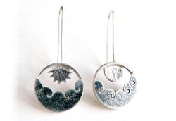 Sun and Moon Drop Earrings by Becky Crow. Product thumbnail image